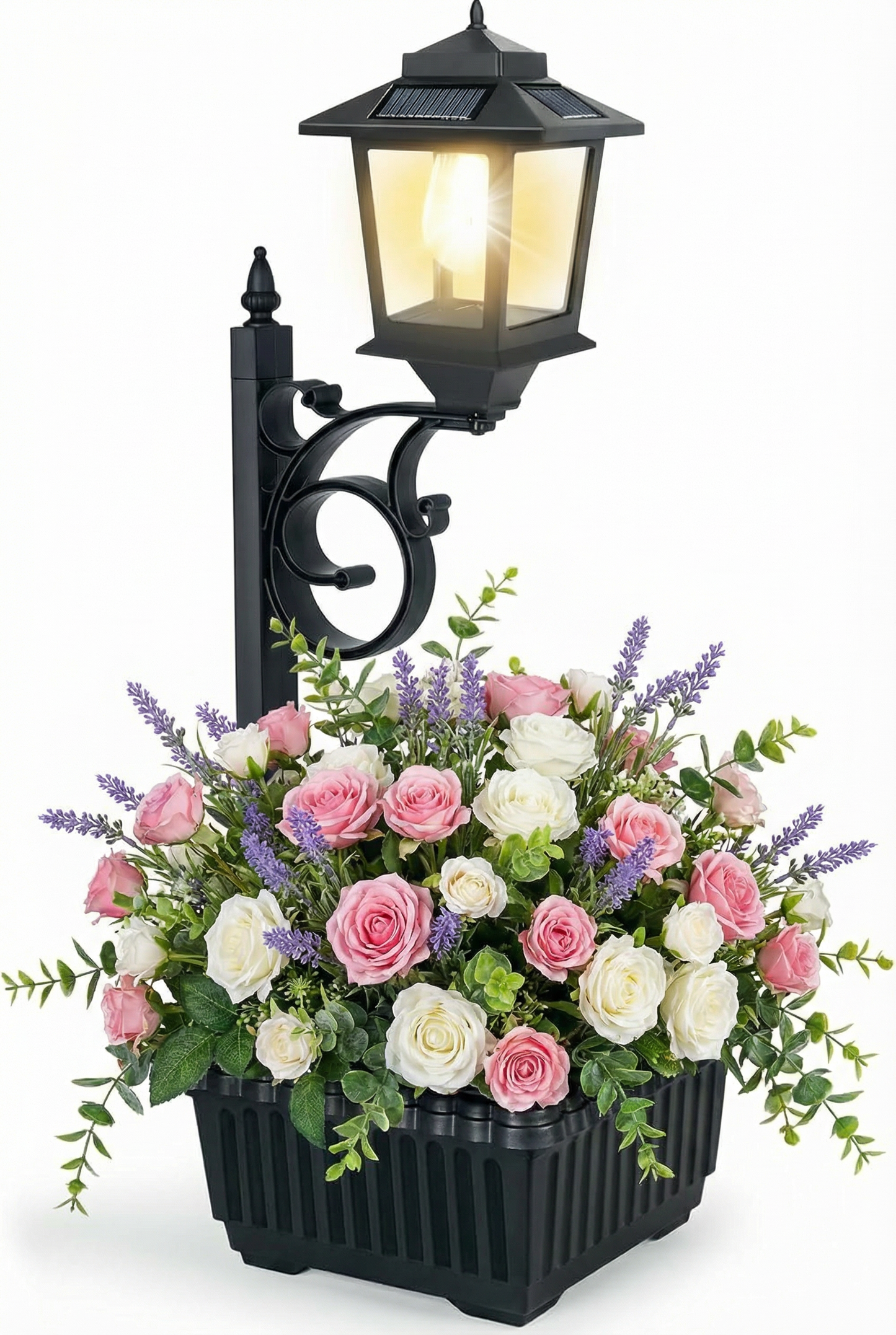 Solar Powered Decorative Lamp Post for Patio & Porch