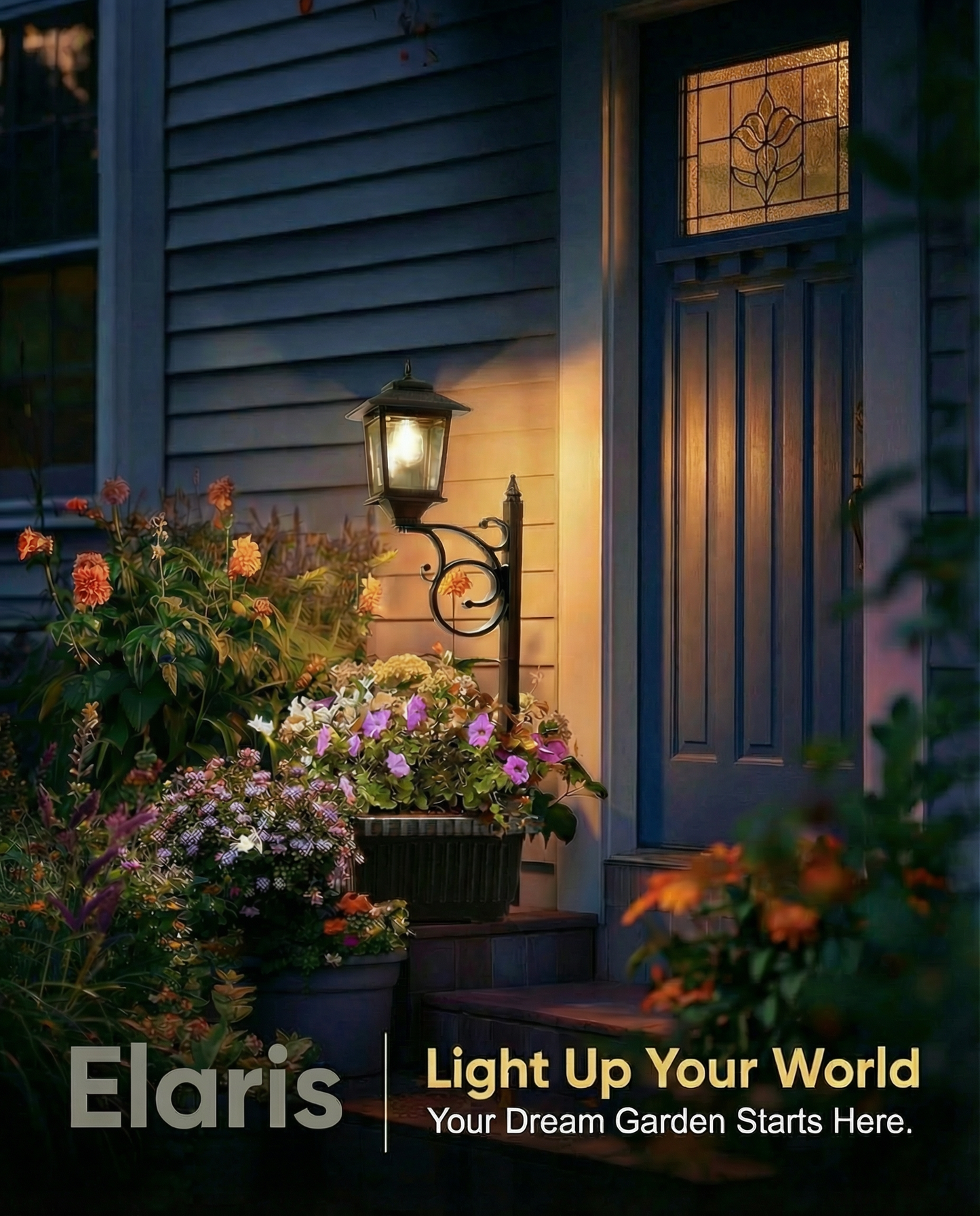 Solar Powered Decorative Lamp Post for Patio & Porch