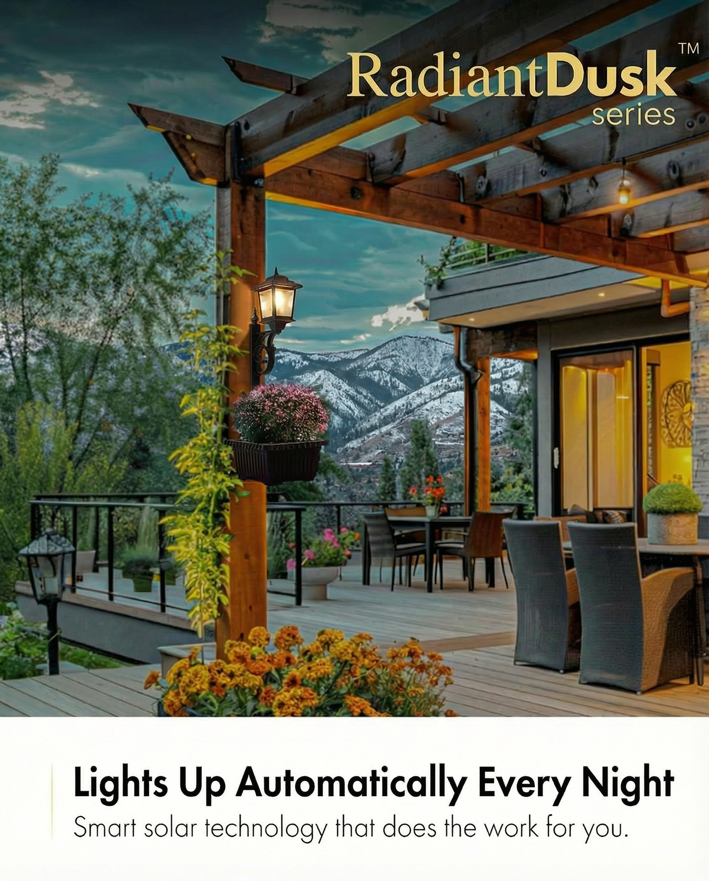 Solar Powered Decorative Lamp Post for Patio & Porch