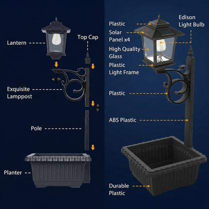 Solar Powered Decorative Lamp Post for Patio & Porch