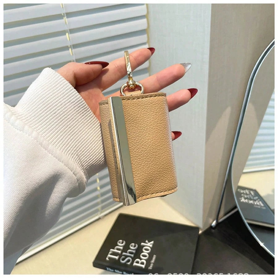 Sandy Fawn Foldaway Keychain Tote folded into its compact pouch